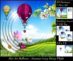 Hot Air Balloons - Balloon Daisy Flight - Pyrimage/Pyramid + Insert & Tag