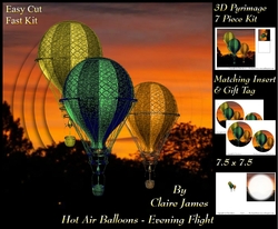Hot Air Balloons - Balloon Evening Flight - Pyrimage/Pyramid + Insert & Tag