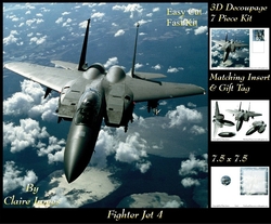 Planes - Fighter Jet 4 - 3D Decoupage + Insert & Tag