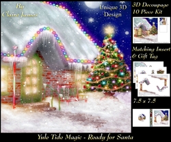 Yule Tide Magic - Ready For Santa 4 - 3D Decoupage kit + Insert & Gift Tag