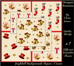 Jingle Bell Decorative Background Papers - Cream