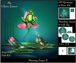 Dreamy Frogs 9 - 3D Pyramid/pyrimage + Insert & Gift Tag