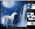 Tales of myth magic - Believe in Unicorns - Midnight Unicorn - 3D Pyramid/pyrimage + Insert & Gift Tag