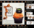 Spooky Cupcakes - Trick or Treat 4 - 3D Pyramid/pyrimage + Insert & Gift Tag