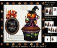 Spooky Cupcakes - Trick or Treat 5 - 3D Pyramid/pyrimage + Insert & Gift Tag