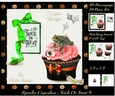 Spooky Cupcakes - Trick or Treat 9 - Special 3D Decoupage + Insert & Tag