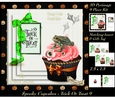Spooky Cupcakes - Trick or Treat 9 - 3D Pyramid/pyrimage + Insert & Gift Tag