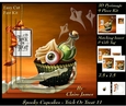 Spooky Cupcakes - Trick or Treat 11 - 3D Pyramid/pyrimage + Insert & Gift Tag