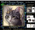 Fantasy Cat 04 (Dark) - 3D Pyramid kit + Insert & Gift Tag