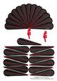 Fan Black Leather Red Corset Laced Goth Steampunk+ Decoupage