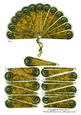 Steampunk Hand Fan Gold Crushed Velvet Cogs Clock Decoupage