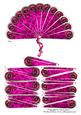 Steampunk Hand Fan Pink Crushed Velvet Cogs Clock Decoupage