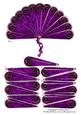 Steampunk Hand Fan Purple Crushed Velvet Cogs Clock Decoupage