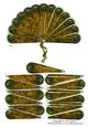 Steampunk Hand Fan Brass Crushed Velvet 3D Decoupage