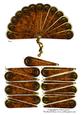 Steampunk Hand Fan Bronze Crushed Velvet 3D Decoupage