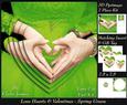 Love Hearts & Valentines - Hearts 5 Spring Greeen +ins + Tag