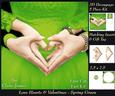 Love Hearts & Valentines - Hearts 5 Spring Greeen +ins + Tag