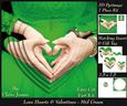 Love Hearts & Valentines - Hearts 5 Mid Greeen +ins + Tag
