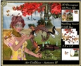 The Air Goddess - Seasons - Autumn (Fall) 3D Decoupage 2 + Insert & Tag