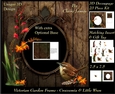Victorian Secret Garden - Crocosmia & Wren Frame & Card Kit Special 3D Decoupage + Insert & Tag