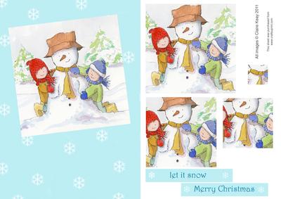 Building a Snowman Pyramid Card