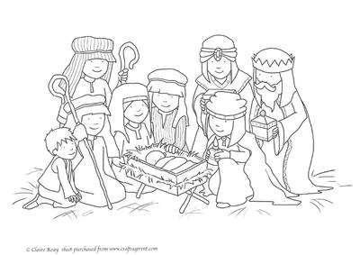 Christmas Nativity Digital Stamp Craft Sheet