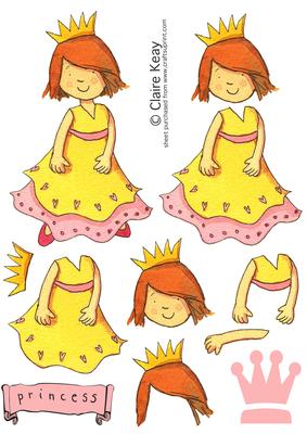 Princess Step by Step Decoupage Sheet