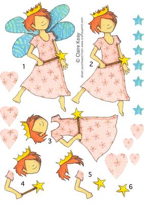 Pretty Pink Fairy Step by Step Decoupage Sheet