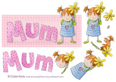 Pink Mum Step by Step Decoupage Craft Sheet