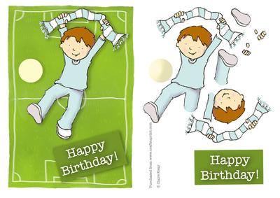 Football Supporter Happy Birthday Quick Card (light Blue)