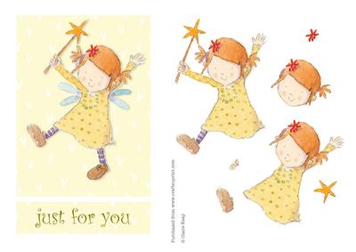 Cute Yellow Spotty Dress Fairy Quick Card