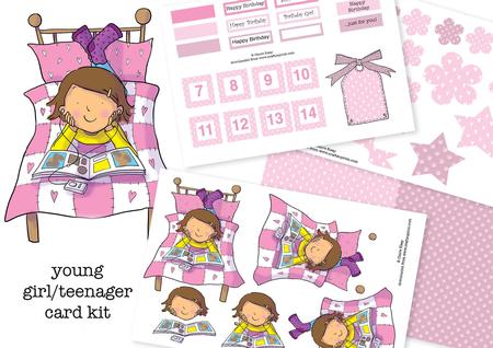 Young Girl/ Teenager Birthday 4 Sheet Kit