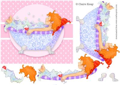 Lady Relaxing Bubble Bath Craft Sheet