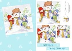 Building a Snowman Pyramid Card