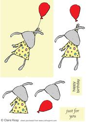 Rabbit and Balloon Step by Step Decoupage