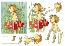 Fairy on Toadstool Step by Step Decoupage