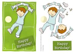 Football Supporter Happy Birthday Quick Card (light Blue)