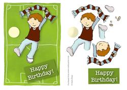 Football Supporter Happy Birthday Quick Card (claret Blue)