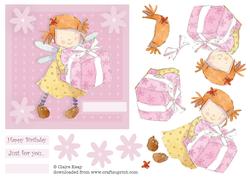 Fairy and Present Decoupage Quick Card