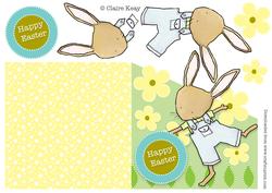 Diagonal Over the Edge Easter Bunny Card