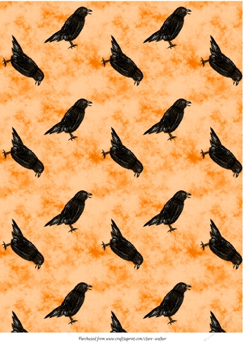 HALLOWEEN RAVEN BACKGROUND: A4 Multi-Directional Backing Paper With Commercial Use