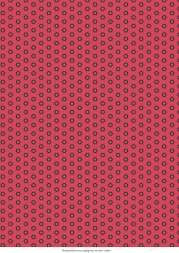 DARK RED CIRCLES ON CORAL RED : A4 Multi-Directional Background/Backing Paper/Craft Paper, With Commercial Use.