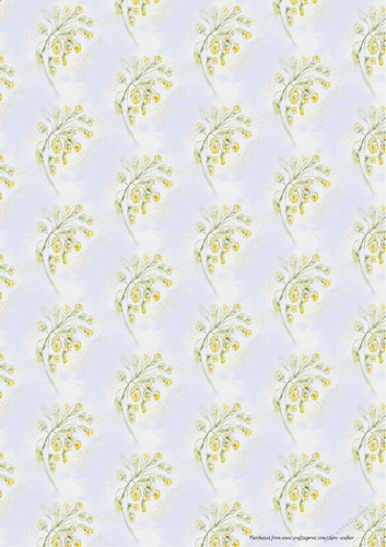 COWSLIPS: A4 Multi-Directional Floral Background/Backing Paper, With Commercial Use