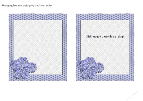 AGAPANTHUS: 2 Floral Inserts, 1 Blank, 1 WIth Short Verse/Sentiment