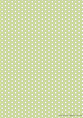 WHITE POLKA-DOTS ON GREEN: Multi-Directional A4 Background/Backing Paper With Commercial Use