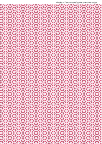 PINK PETAL HEART PATTERN: Multi-Directional A4 Background/Backing Paper With Commercial Use