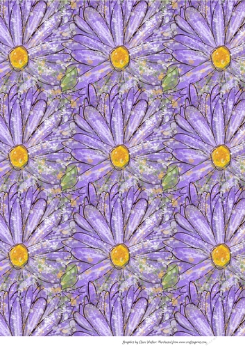 PURPLE ASTERS BACKGROUND:A4 Purple Floral Multi-Directional Backing Paper, With Commercial Use