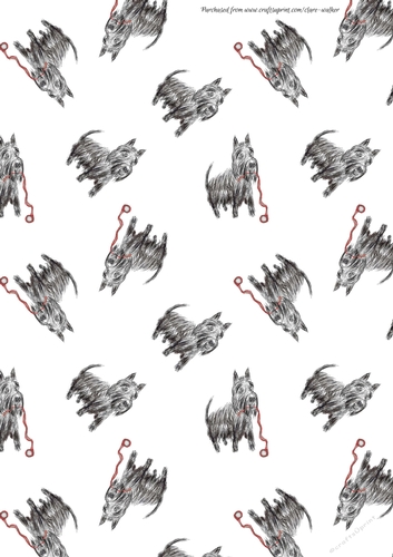 SCOTTIE DOG PATTERNED BACKGROUND: A4 Multi-Directional Backing Paper, With Commercial Use