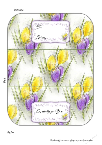 PROMISE OF SPRING: Yellow and Purple Crocus Floral Money Wallet