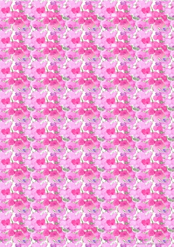 PINK SWEET PEA FLORAL BORDER BACKGROUND: A4 Pink Multi-Directional Watercolour Flower Patterned Backing Sheet 
